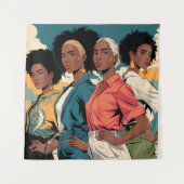 都市の女性に力を与えるファッション タペストリー (正面)