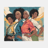 都市の女性に力を与えるファッション フリースブランケット (正面(横))