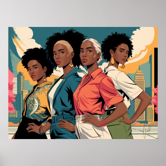 都市の女性に力を与えるファッション ポスター (正面)