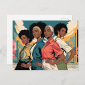 都市の女性に力を与えるファッション ポストカード (正面/裏面)