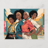 都市の女性に力を与えるファッション ポストカード (正面)