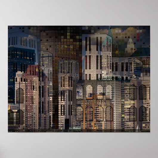 都市の建築3デコページ ポスター (正面)