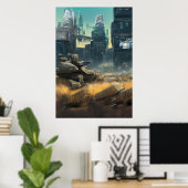 都市の戦場 | AIアートポスター ポスター (ホームオフィス)