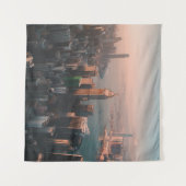 都市の景観の航空写真 タペストリー (正面(横))