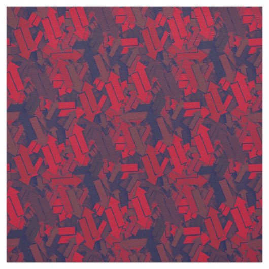 都市の混沌あらゆる方法で赤い海軍の矢印パターン ファブリック (見本)