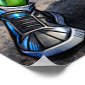 都市の異星人バスケットボール選手 - コミックスタイルアート ポスター (角)