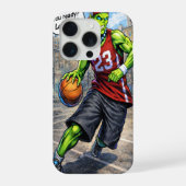 都市の異星人バスケットボール選手 - コミックスタイルアート iPhoneケース (裏面)