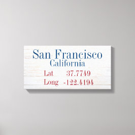 都市の緯度と経度 キャンバスプリント