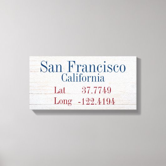 都市の緯度と経度 キャンバスプリント (正面)