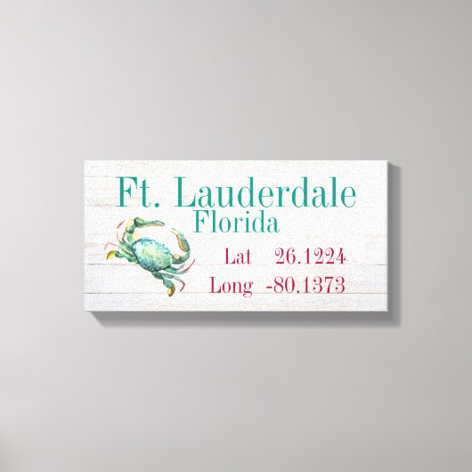 都市の緯度と経度 キャンバスプリント (正面)