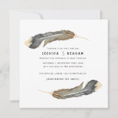 都市の羽の結婚式の招待 招待状 (正面)