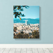 都市の航空写真 キャンバスプリント (インサイチュ (ウッドフロア))