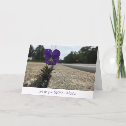 都市の野草の挨拶状（おめでとう） カード (正面)