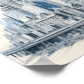 都市の青写真スタイルデザイン ポスター (角)