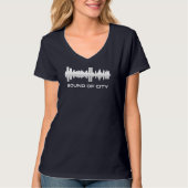 都市の音 |女性のVネック Tシャツ (正面)