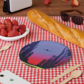 都市の風景アットダスク ペーパープレート