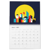 都市の風景 カレンダー (3月 2027)