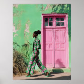 都市はっきりしたの中の鮮やかファッション ポスター (正面)