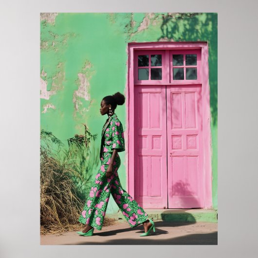 都市はっきりしたの中の鮮やかファッション ポスター (正面)