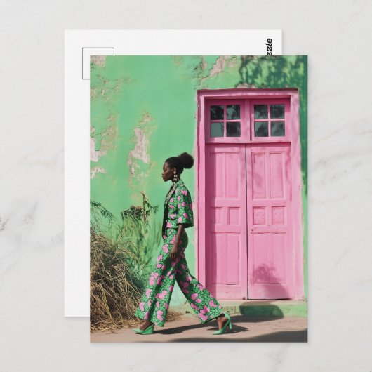 都市はっきりしたの中の鮮やかファッション ポストカード (正面/裏面)