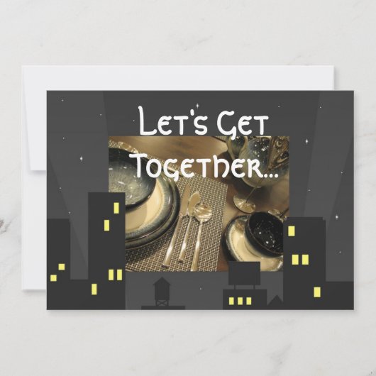 都市は夕食のパーティの招待状をつけます 招待状 (正面)