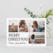 都市または場所からのメリークリスマス写真カード カード (スタンド正面)