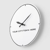 都市または町のワールドタイムゾーン白黒 ラージ壁時計 (傾斜)