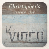 都市をテーマにしたロフトスタイルシネフィレ映画愛好家 スクエアペーパーコースター (正面)