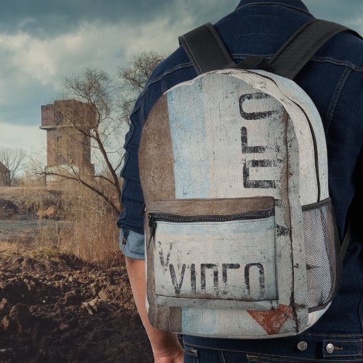 都市をテーマにしたロフトスタイルシネフィレ映画愛好家 プリントバックパック