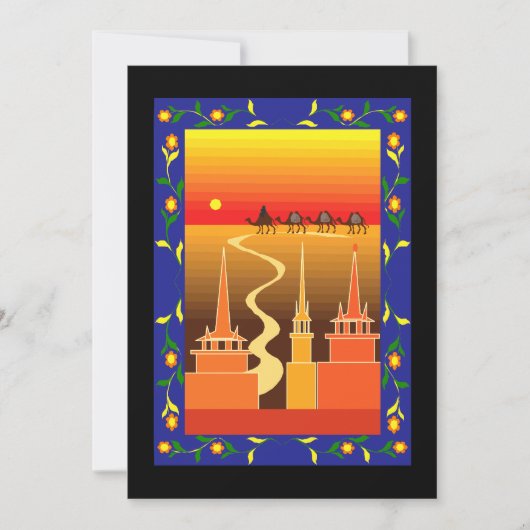 都市を越えるラクダ 招待状 (正面)