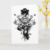 都市カウボーイ-ロックスター-挨拶状 カード (黄色い花)