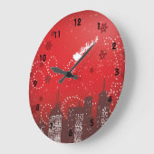 都市カスタマイズ可能な都市のクリスマス ラージ壁時計 (傾斜)