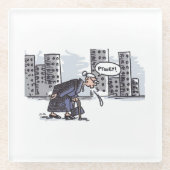 都市ガラスのコースターに澄んおばあちゃん ガラスコースター (正面)