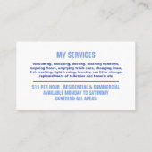 都市クリーナーシルエット清掃サービス 名刺 (裏面)