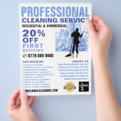 都市クリーナーシルエット、清掃サービス広告 チラシ (手)