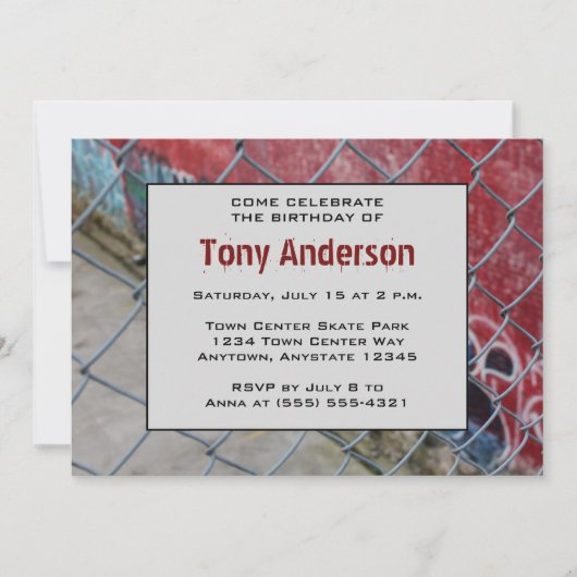 都市クールな誕生日のパーティの招待状 招待状 (正面)