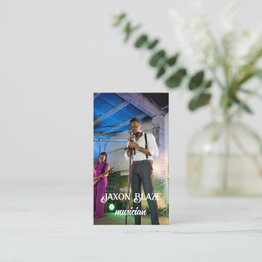 都市クールミュージシャンとソングライター写真の追加 名刺 (スタンド正面)