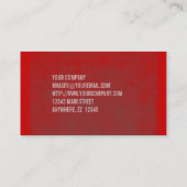 都市グランジなデザインの赤い及び灰色の名刺 名刺 (裏面)