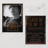 都市グランジな卒業の発表カード コーリングカード (正面/裏面)