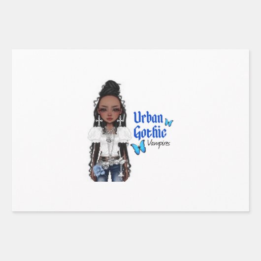 都市ゴシック様式のバンパイアーギフトラップ8 ラッピングペーパーシート (正面)