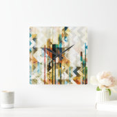 都市シェブロンII スクエア壁時計 (ホーム)