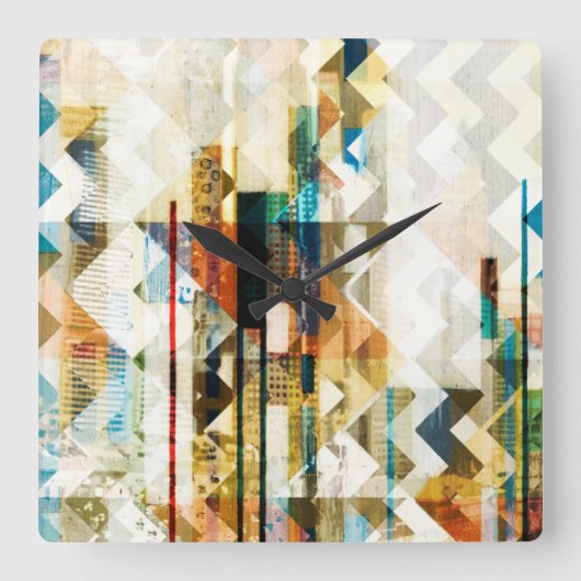 都市シェブロンII スクエア壁時計 (正面)