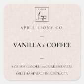 都市シンプルミニマル赤面エレガントピンクリネンのロゴ スクエアシール (正面)