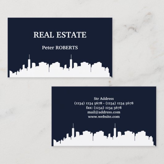 都市スカイラインのイラストレーションカバー 名刺 (正面/裏面)
