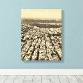 都市スカイラインの空中写真 キャンバスプリント (インサイチュ (ウッドフロア))