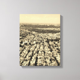 都市スカイラインの空中写真 キャンバスプリント