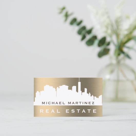 都市スカイラインフェイク金ゴールドメタリック 名刺 (スタンド正面)