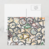 都市スタイルの自転車パターン ポストカード (正面/裏面)