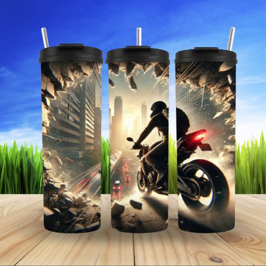 都市バイクの冒険の自由とスピード タンブラー