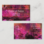 都市ピンクの花のサロンの名刺 名刺 (正面/裏面)